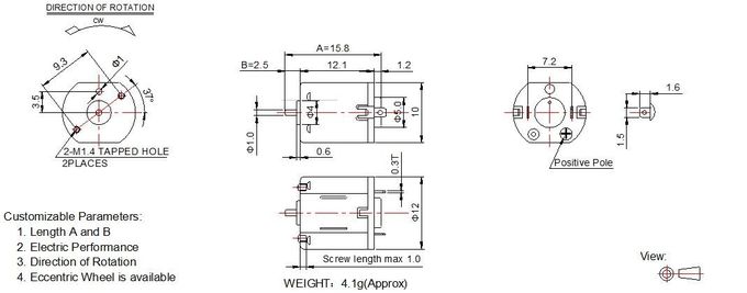 motor 1.5v - 6v arreglo para requisitos particulares de DC del diámetro de 12m m mini del motor eléctrico FF-N10 disponible