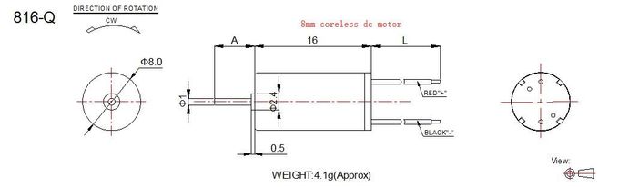 Pequeño diámetro 1.5v del motor 8m m de Coreless DC - la longitud RoHS de 7.4v 16m m aprobó