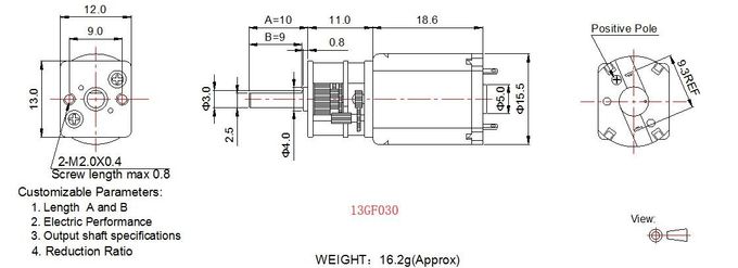 Alta caja de cambios del metal del esfuerzo de torsión 3v 6v 12v 13m m del mini de DC de estímulo motor del engranaje con el cepillo